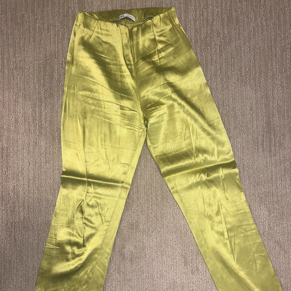 Zara Satin Green Pants